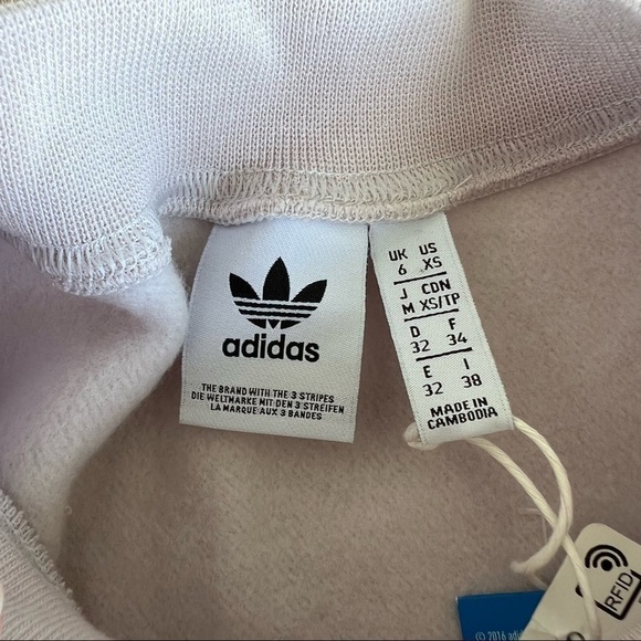 Adidas Originals 3 Stripe Logo Crop Sweatshirt Women’s XS Ice Purple NWT FLAW - Picture 9 of 12